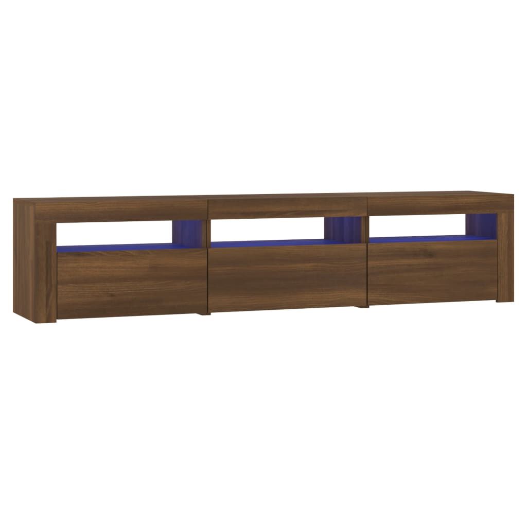 vidaXL Έπιπλο Τηλεόρασης με LED Καφέ Δρυς 180x35x40 εκ.