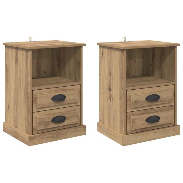 vidaXL &Kappa;&omicron;&mu;&omicron;&delta;ί&nu;&omicron; 2 pcs Artisan Oak 36 x 43 x 60 &epsilon;&kappa; &Epsilon;&pi;&epsilon;&xi;&epsilon;&rho;&gamma;&alpha;&sigma;&mu;έ&nu;&omicron; &xi;ύ&lambda;&omicron;