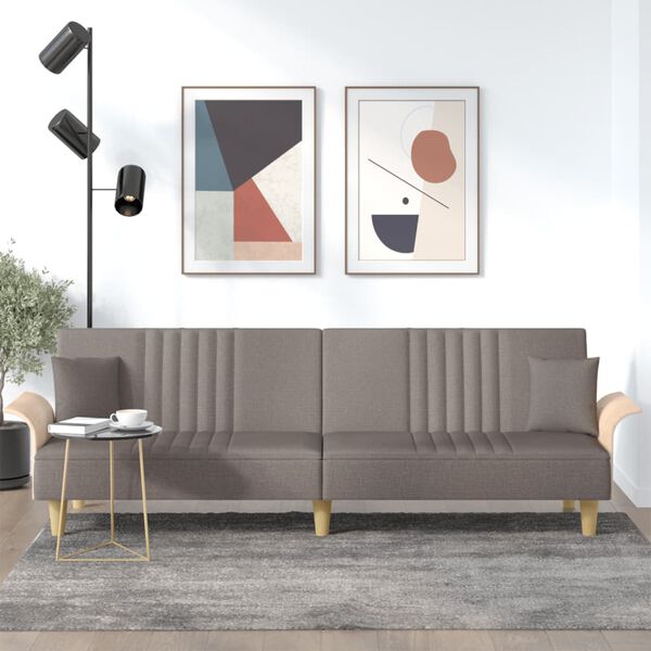 vidaXL &Kappa;&alpha;&nu;&alpha;&pi;έ&sigmaf; &Kappa;&rho;&epsilon;&beta;ά&tau;&iota; &mu;&epsilon; &Mu;&pi;&rho;ά&tau;&sigma;&alpha; Taupe &Upsilon;&phi;&alpha;&sigma;&mu;ά&tau;&iota;&nu;&omicron;&sigmaf;