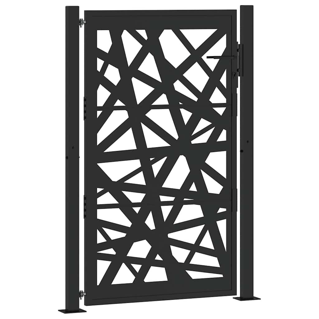 vidaXL Garden Gate Μαύρη 105x155 cm Σχέδιο Ατσάλινο Φωτιστικό