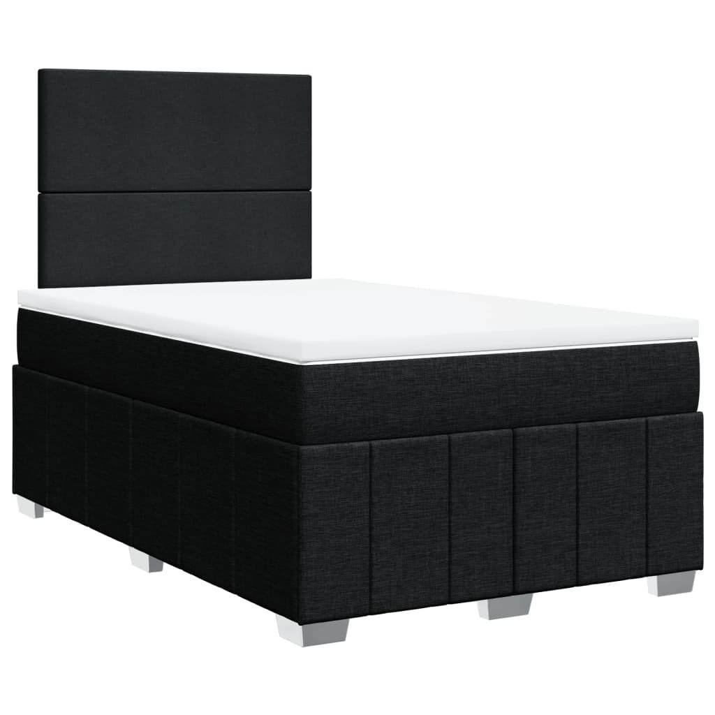 vidaXL Κρεβάτι Boxspring με Στρώμα Μαύρο 120x200 εκ. Υφασμάτινο
