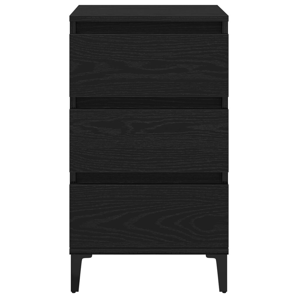 vidaXL Κομοδίνο Μαύρη Δρυς 40x35x70 εκ. Επεξεργασμένο ξύλο