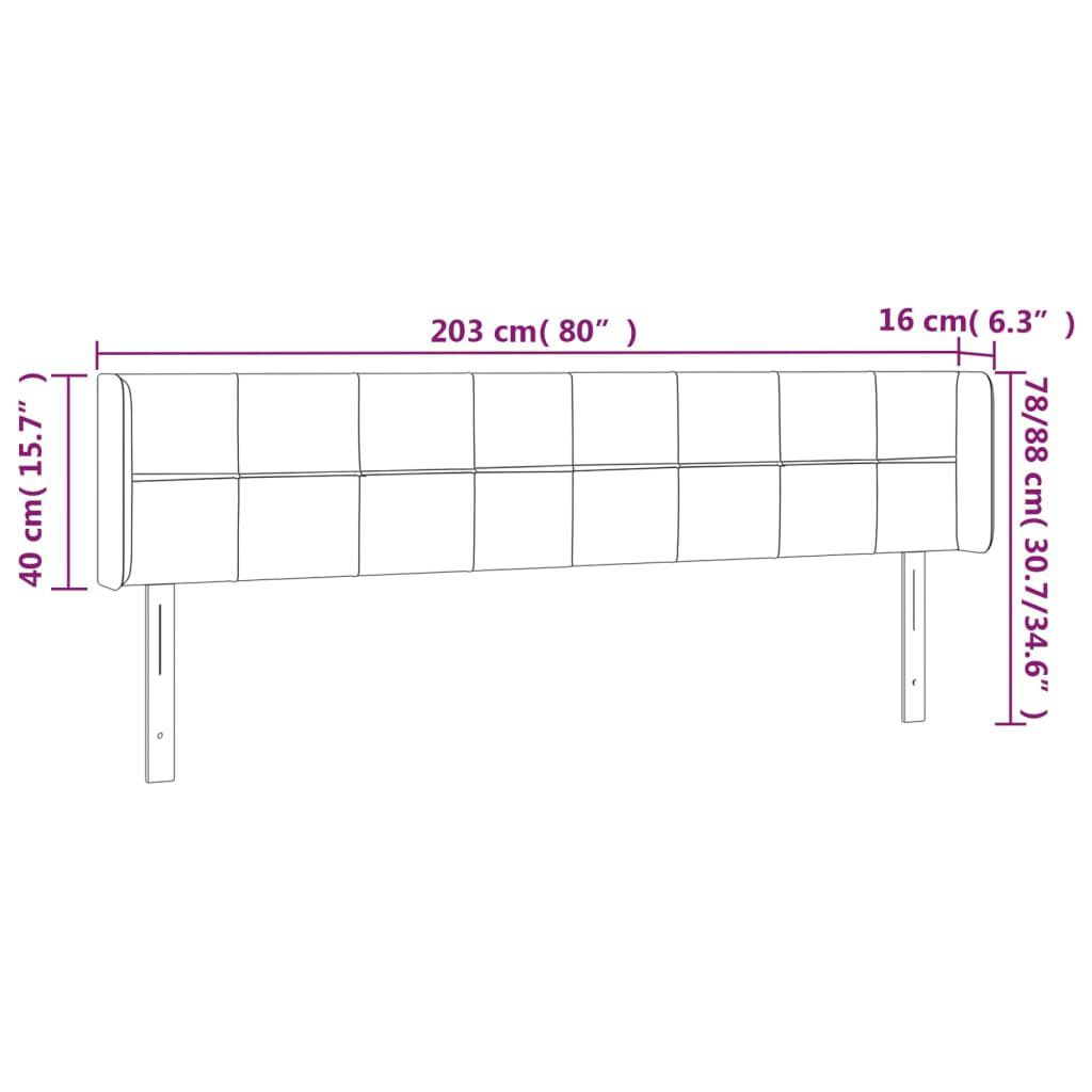 vidaXL Κεφαλάρι με Πτερύγια Κρεμ 203x16x78/88 εκ. Υφασμάτινο
