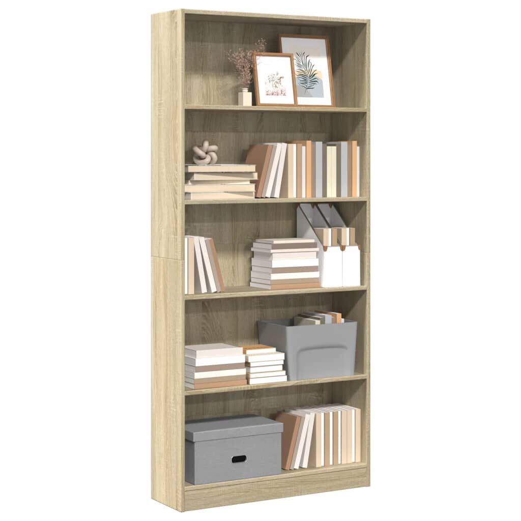 vidaXL Βιβλιοθήκη Sonoma Δρυς 80x24x176 εκ. από Επεξεργασμένο Ξύλο