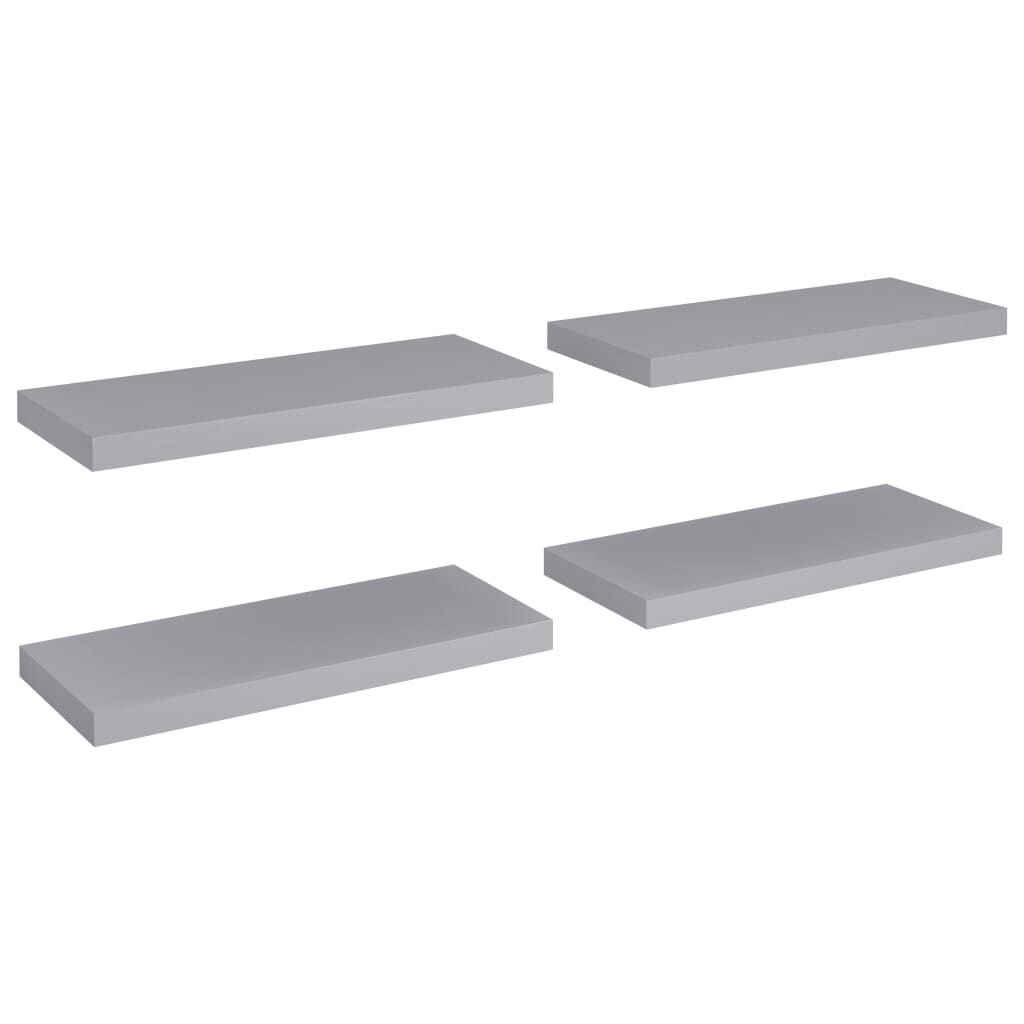 vidaXL Ράφια Τοίχου 4 τεμ. Γκρι 60 x 23,5 x 3,8 εκ. MDF