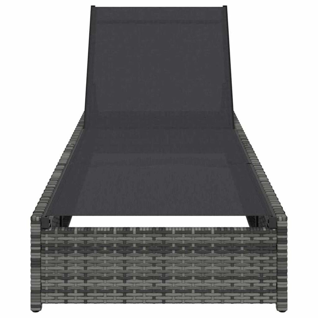 vidaXL Ξαπλώστρα με μαξιλάρι Γκρι 60 x 200 x 27εκ συνθετικό ρατάν
