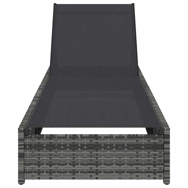 vidaXL Ξαπλώστρα με μαξιλάρι Γκρι 60 x 200 x 27εκ συνθετικό ρατάν