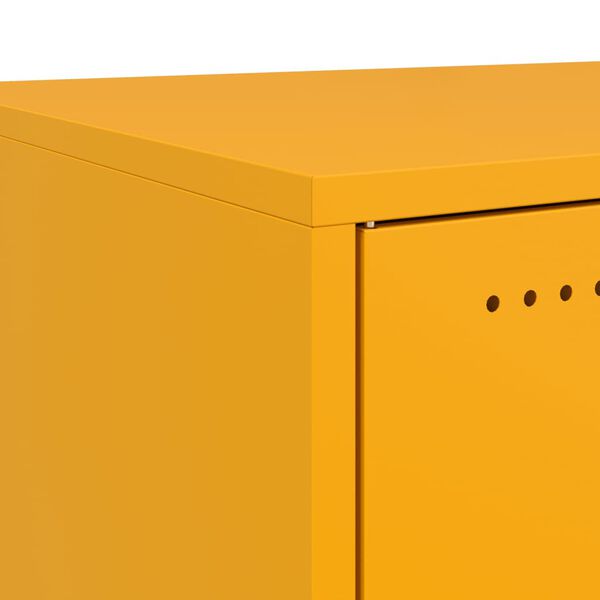 vidaXL Κομοδίνο Μουσταρδί 36x39x78 εκ. από Χάλυβα