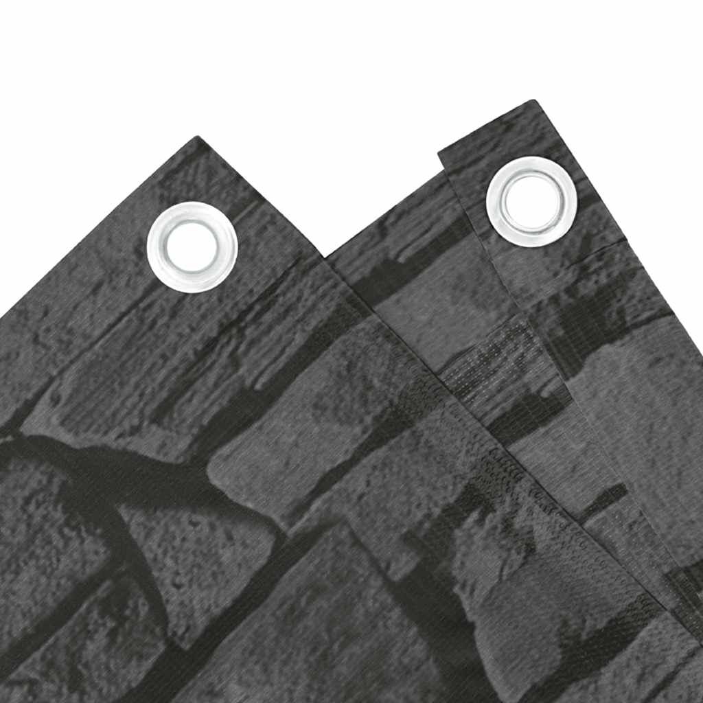 vidaXL Περίφραξη Μπαλκονιού Σχέδιο Ledge Stone Γκρι 700x90 εκ. PVC