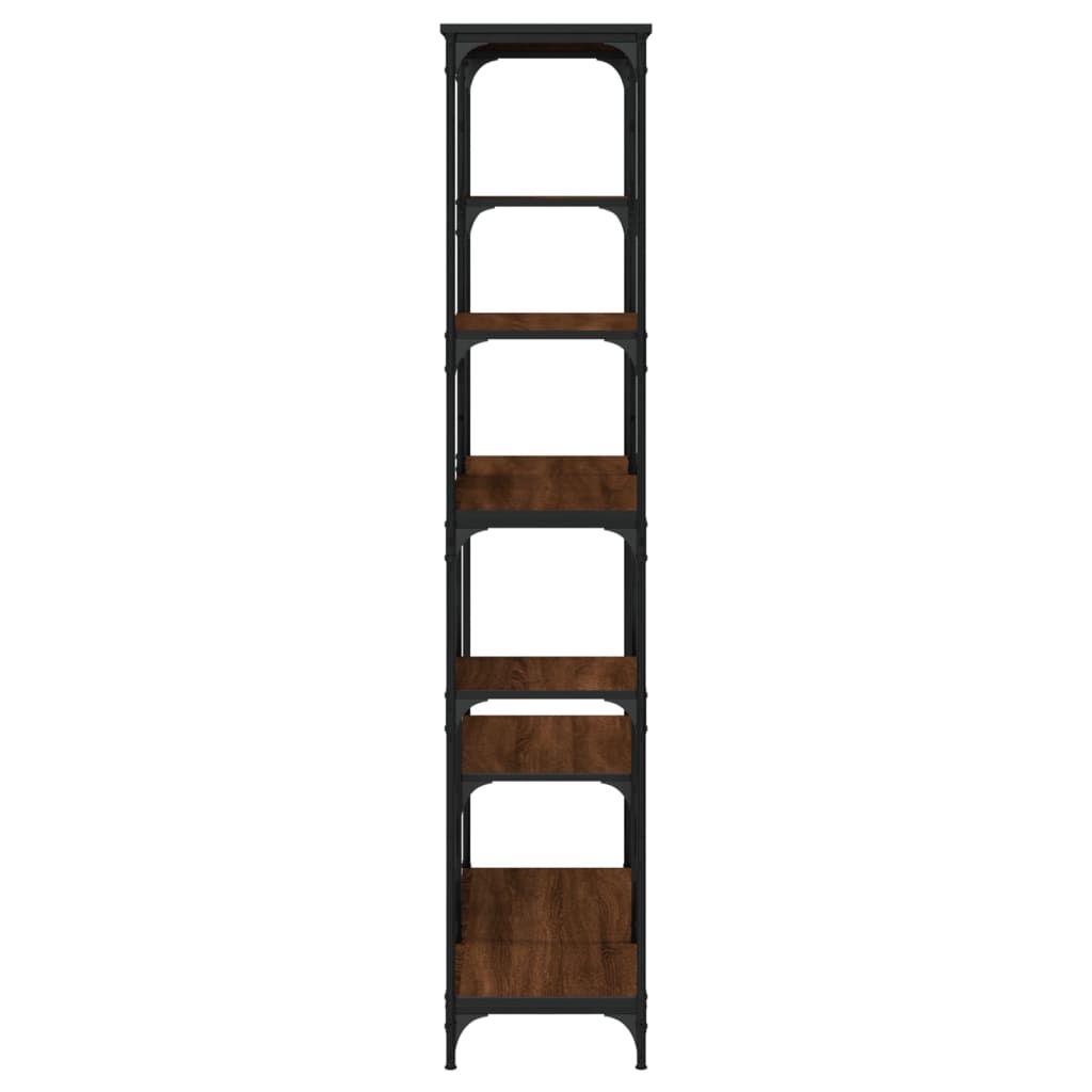 vidaXL Βιβλιοθήκη Καφέ Δρυς 99 x 35,5 x 176 εκ. Επεξεργ. Ξύλο/Ατσάλι