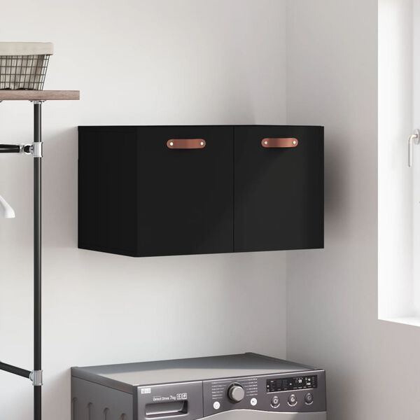 vidaXL Ντουλάπι Τοίχου Μαύρο 60 x 36,5 x 35 εκ. από Επεξεργασμένο Ξύλο
