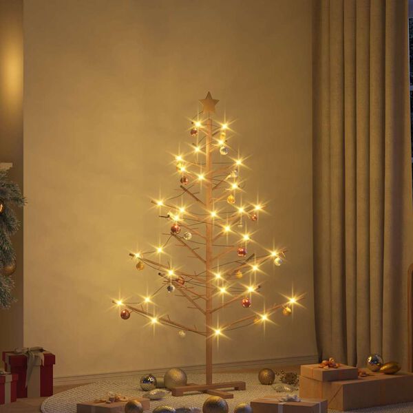 vidaXL Ξύλινο Χριστουγεννιάτικο Δέντρο Καφέ 150 cm Μασίφ ξύλο πεύκου