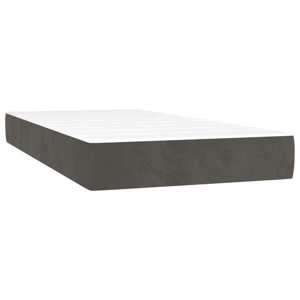 vidaXL Στρώμα με Pocket Springs Σκούρο Γκρι 80x220x20 εκ. Βελούδινο