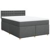 vidaXL Κρεβάτι Boxspring με Στρώμα Σκούρο Γκρι 140x190 εκ. Υφασμάτινο