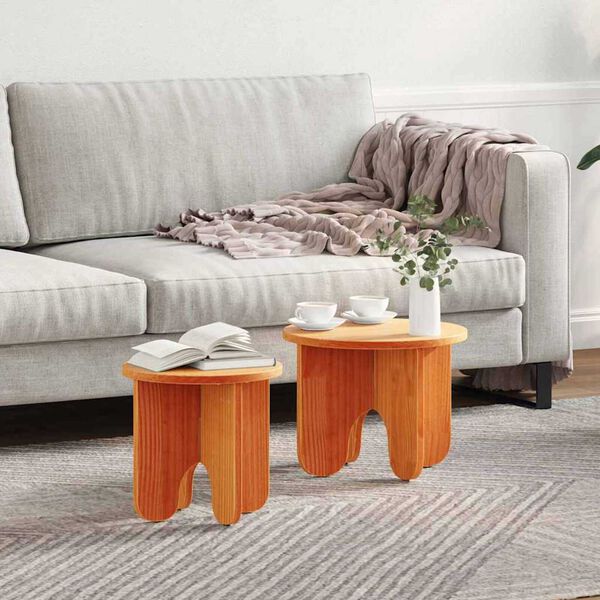 vidaXL Τραπεζάκι σαλονιού 2 pcs Καφέ κεριού 39.5 x 39.5 x 30 εκ.