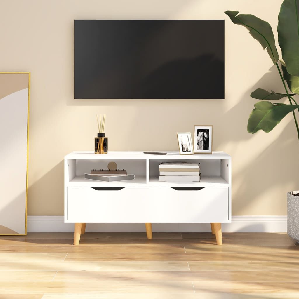 vidaXL Έπιπλο Τηλεόρασης Λευκό 90x40x48,5 εκ. από Επεξεργασμένο Ξύλο