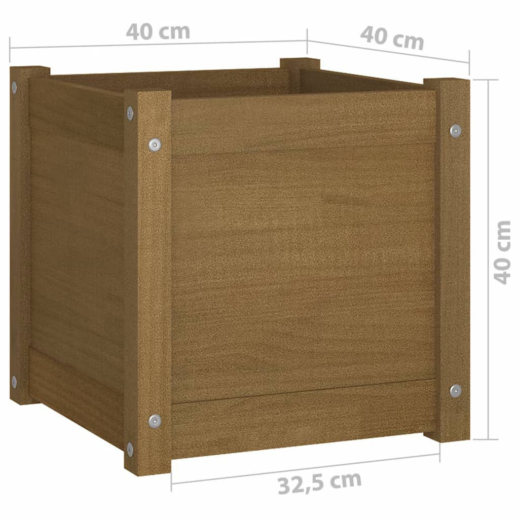 vidaXL Ζαρντινιέρα Μελί 40 x 40 x 40 εκ. από Μασίφ Ξύλο Πεύκου