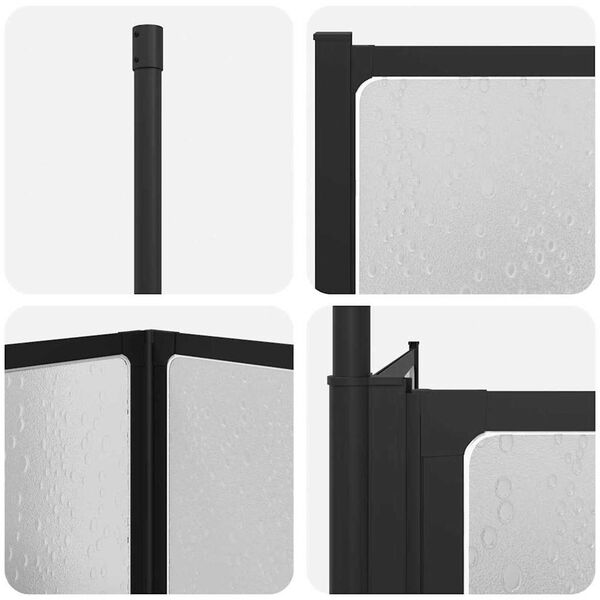vidaXL Διαχωριστικό ντους Other Μαύρο 120 x 70 x 137 εκ Αλουμίνιο