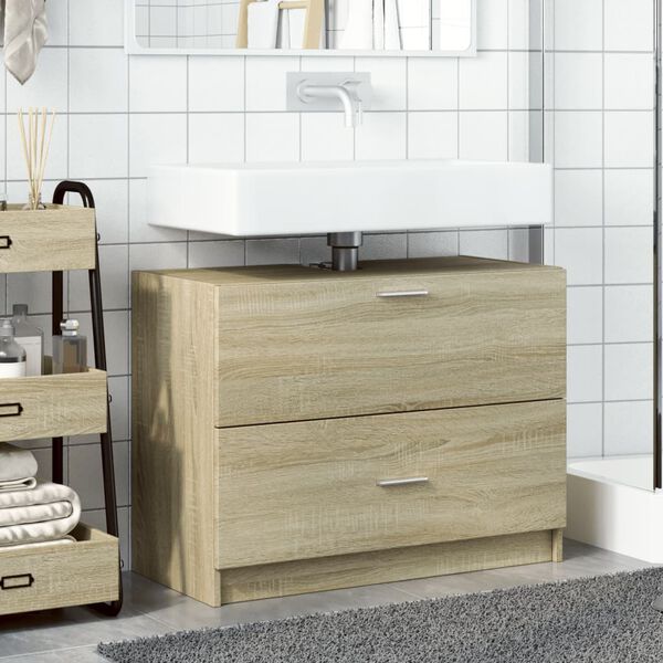 vidaXL Ντουλάπι Νιπτήρα Sonoma Δρυς 78x37x59 εκ. Επεξεργασμένο Ξύλο