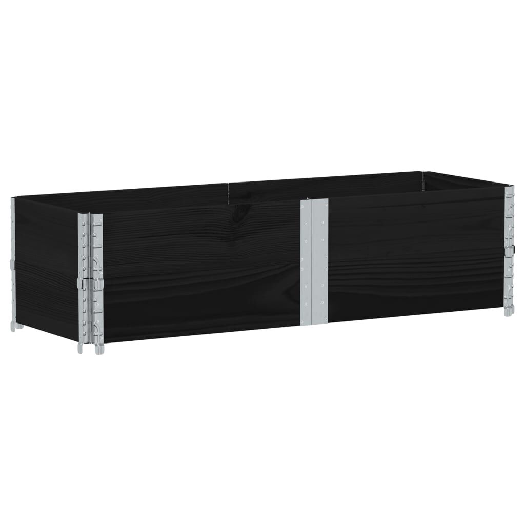 vidaXL Ζαρντινιέρα Κήπου Μαύρη 150x50 εκ. από Μασίφ Ξύλο Πεύκου