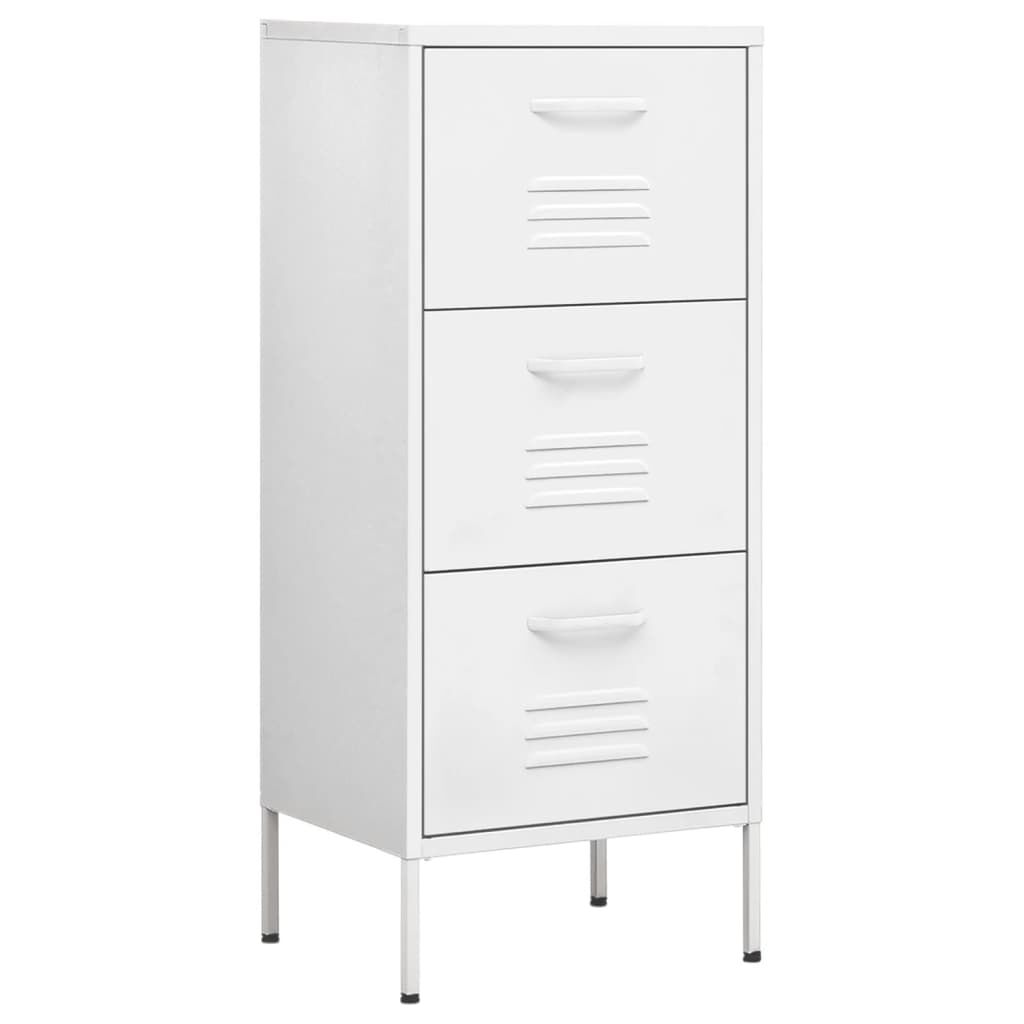 vidaXL Ντουλάπι Αποθήκευσης Λευκό 42,5x35x101,5 εκ. από Ατσάλι