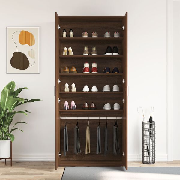 vidaXL Ντουλάπι Παπουτσιών Καφέ Δρυός 80x39x180 cm Φτιαγμένο Ξύλο