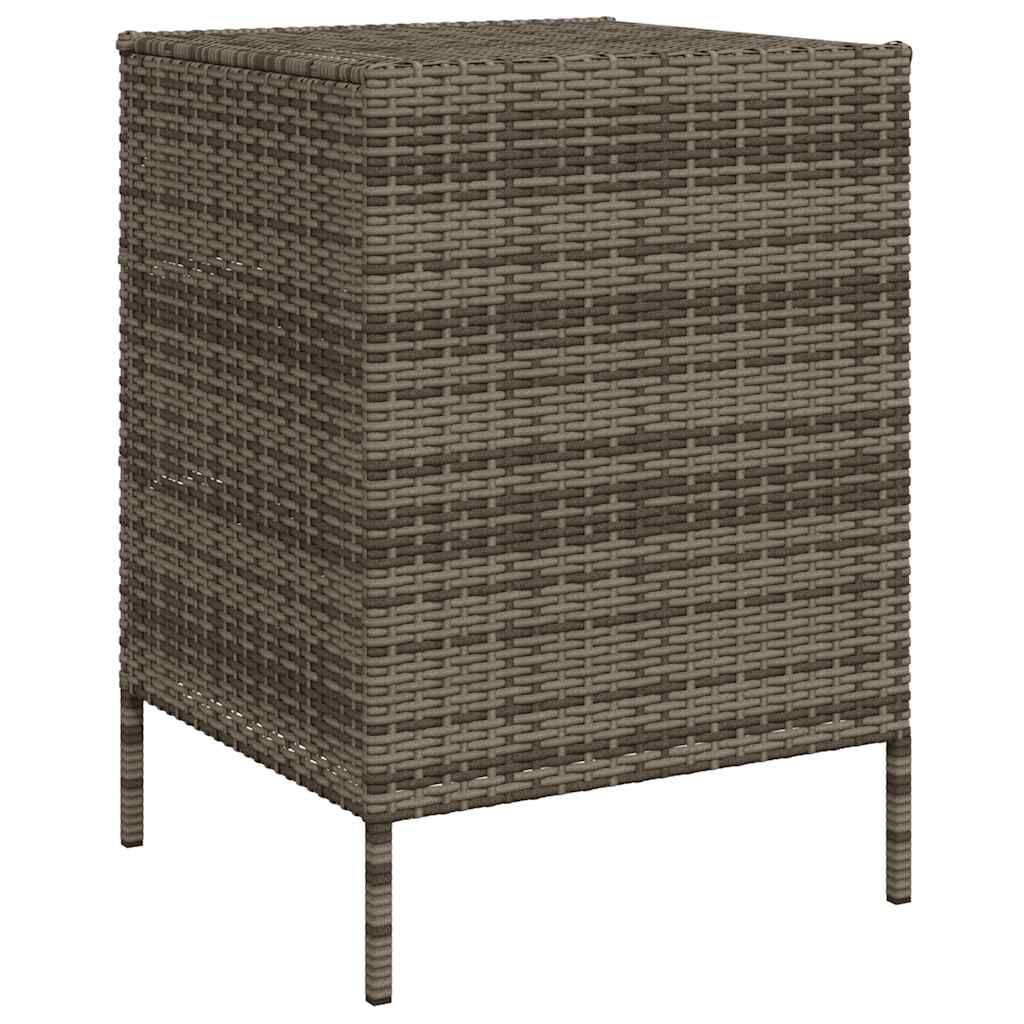 vidaXL Ντουλάπι Αποθήκευσης Κήπου Γκρι 55x59x80 εκ. Συνθετικό Ρατάν