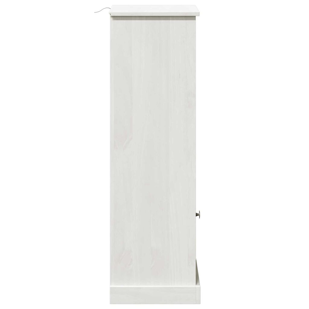 vidaXL Ντουλάπι Μπάνιου Λευκό 37 x 34 x 110 εκ Μασίφ ξύλο πεύκου