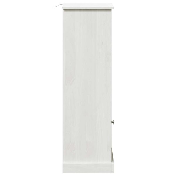 vidaXL Ντουλάπι Μπάνιου Λευκό 37 x 34 x 110 εκ Μασίφ ξύλο πεύκου