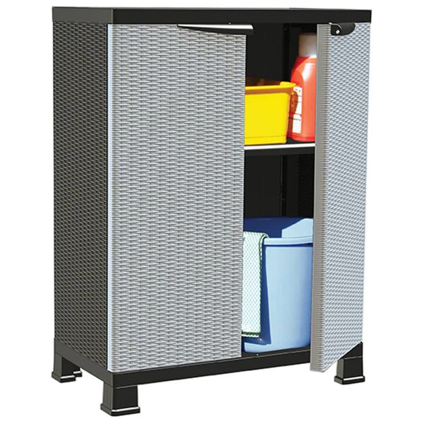 vidaXL Πλαστικό Ντουλάπι 68 x 39 x 92 εκ. με Σχεδιασμό σε Στυλ Ρατάν