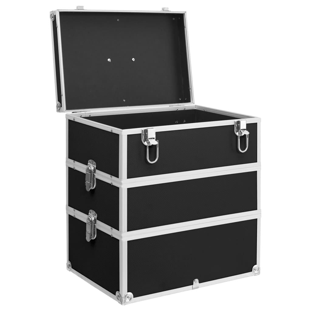 vidaXL Βαλίτσα Μακιγιάζ Μαύρη 37 x 24 x 40 εκ. από Αλουμίνιο