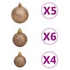 vidaXL Χριστουγεν. Μπάλες Σετ 61 τεμ με Κορυφή & 150 LED Ροζέ/Χρυσό