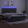 vidaXL &Kappa;&rho;&epsilon;&beta;ά&tau;&iota; Boxspring &mu;&epsilon; &Sigma;&tau;&rho;ώ&mu;&alpha; & LED &Sigma;&kappa;. &Gamma;&kappa;&rho;&iota; 200x200&epsilon;&kappa;. &Beta;&epsilon;&lambda;&omicron;ύ&delta;&iota;&nu;&omicron;