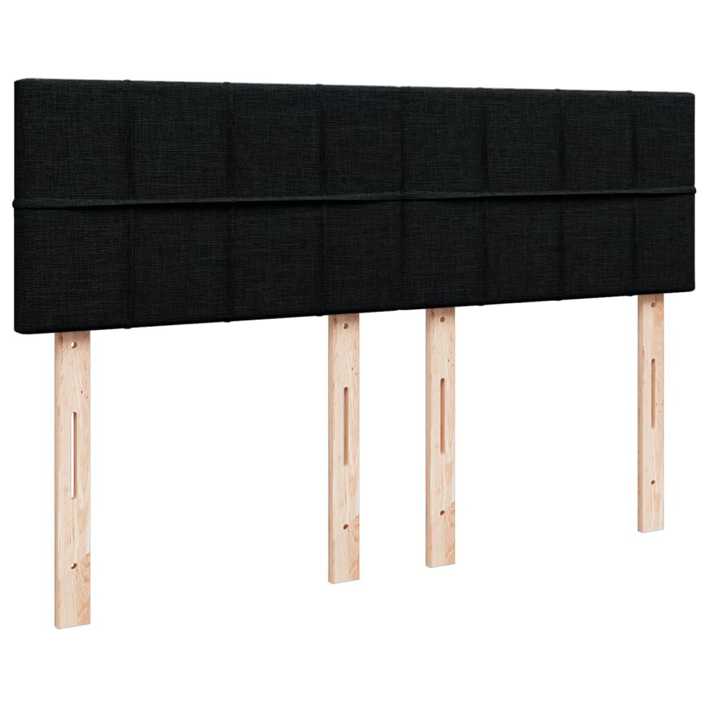 vidaXL Κρεβάτι Boxspring με Στρώμα Μαύρο 140x190 εκ. Υφασμάτινο