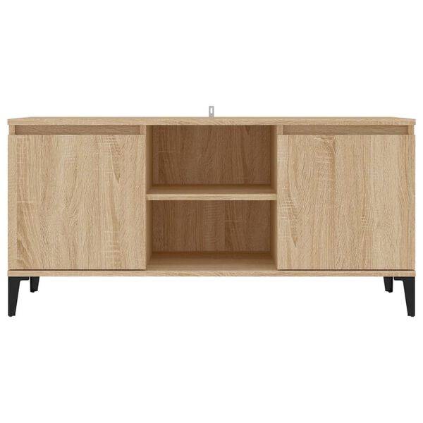 vidaXL Έπιπλο Τηλεόρασης Καπνιστή Δρυς 103,5x35x50 εκ Μεταλλικά Πόδια