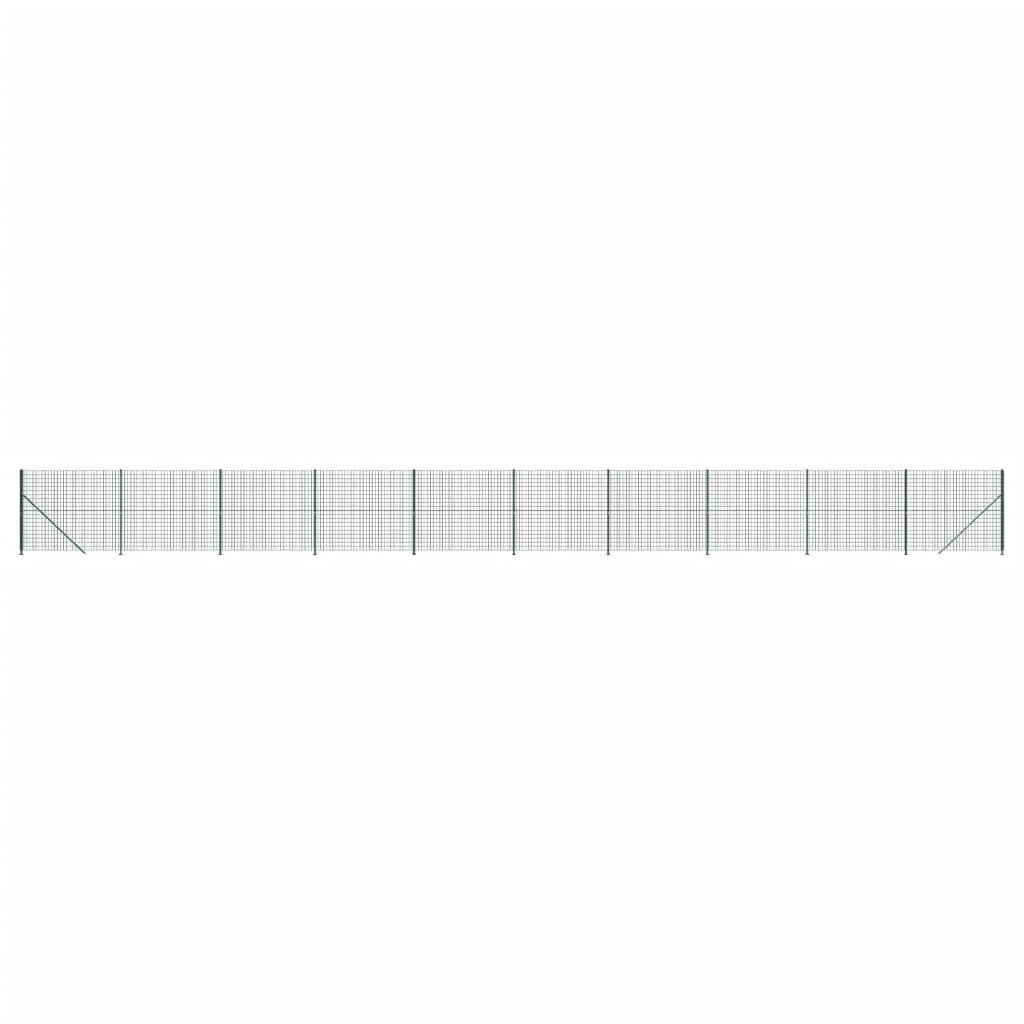 vidaXL Συρματόπλεγμα Περίφραξης Πράσινο 1,6 x 25 μ. με Βάσεις Φλάντζα