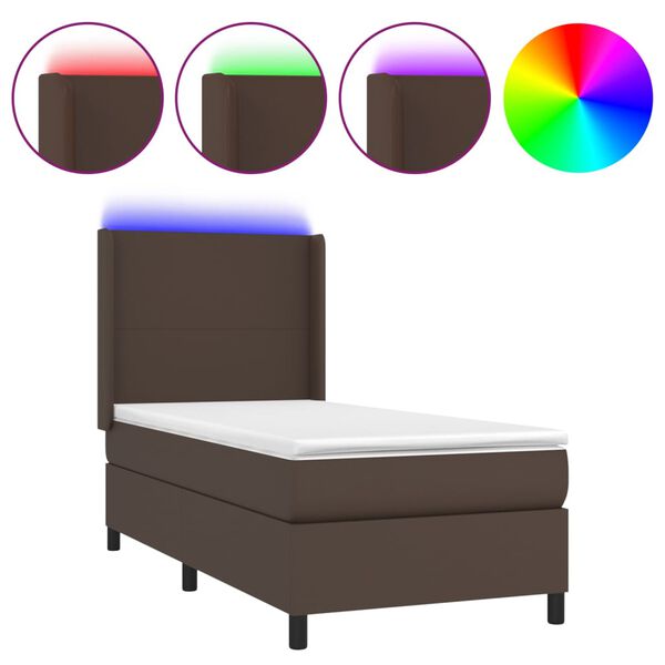 vidaXL &Kappa;&rho;&epsilon;&beta;ά&tau;&iota; Boxspring &mu;&epsilon; &Sigma;&tau;&rho;ώ&mu;&alpha; & LED &Kappa;&alpha;&phi;έ 80x200 &epsilon;&kappa;. &Sigma;&upsilon;&nu;&theta;. &Delta;έ&rho;&mu;&alpha;