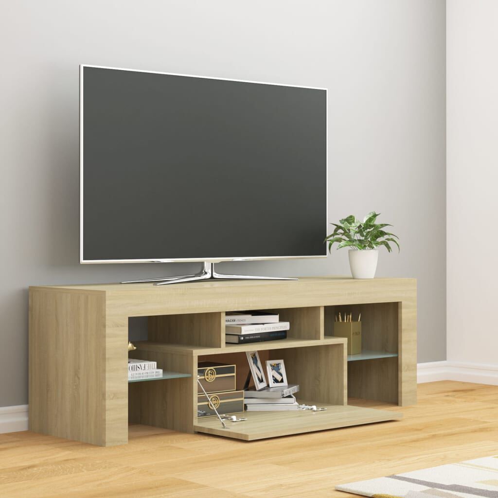 vidaXL Έπιπλο Τηλεόρασης με LED Sonoma Δρυς 120x35x40 εκ.