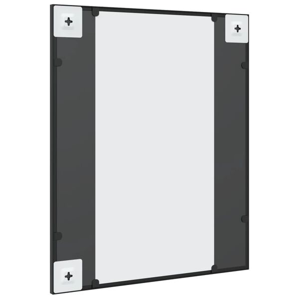 vidaXL Καθρέφτης Ορθογώνιος Μαύρος 50 x 60 εκ. από Σίδερο