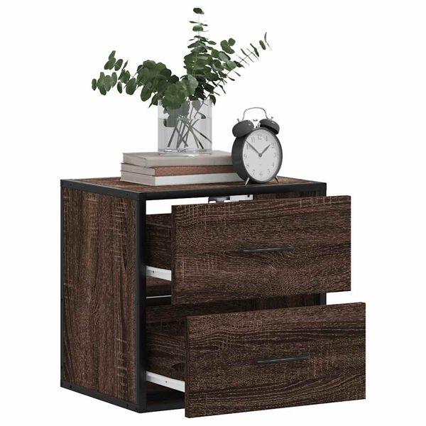 vidaXL Επίτοιχα κομοδίνα 2 τεμάχια καφέ δρυς 40x31x39,5 cm