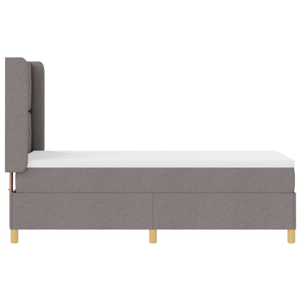 κρεβάτι Box Spring με στρώμα & LED taupe 80x200 εκ. ύφασμα