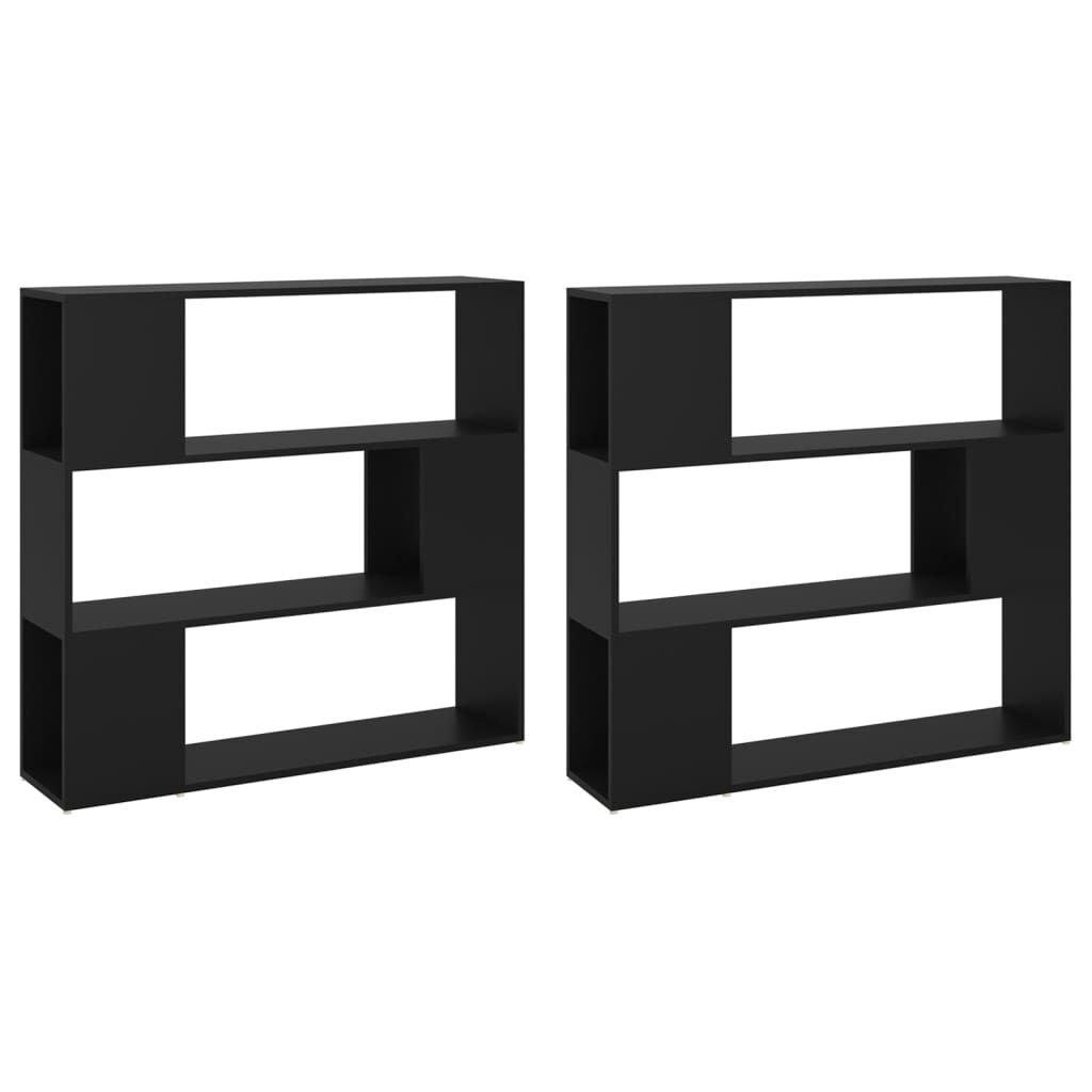 vidaXL Βιβλιοθήκη/Διαχωριστικό Χώρου Μαύρο 100 x 24 x 188 εκ.