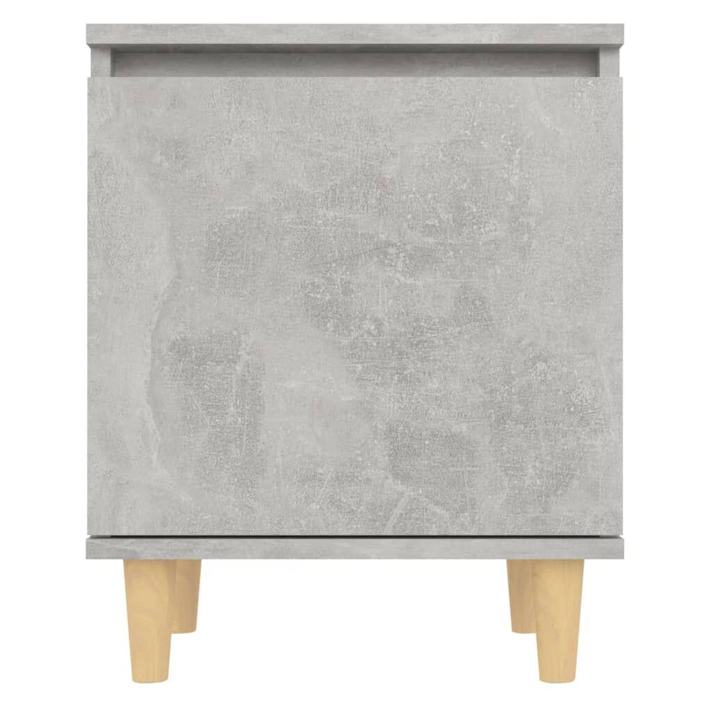 vidaXL Κομοδίνο Γκρι Σκυροδέματος 40 x 30 x 50 εκ. Μασίφ Ξύλινα Πόδια