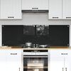 vidaXL Πίσω Πάνελ Κουζίνας Μαύρο 80 x 50 cm σκληρυμένο γυαλί