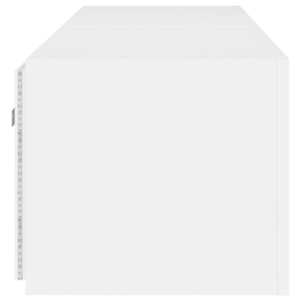 vidaXL Έπιπλα Τοίχου Τηλεόρασης με LED 2 Τεμ. Λευκά 80x35x31 εκ.