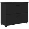 vidaXL Σετ Επίπλων Μπάνιου με συρτάρι 4 pcs Μαύρο 30 x 35 x 192 εκ.