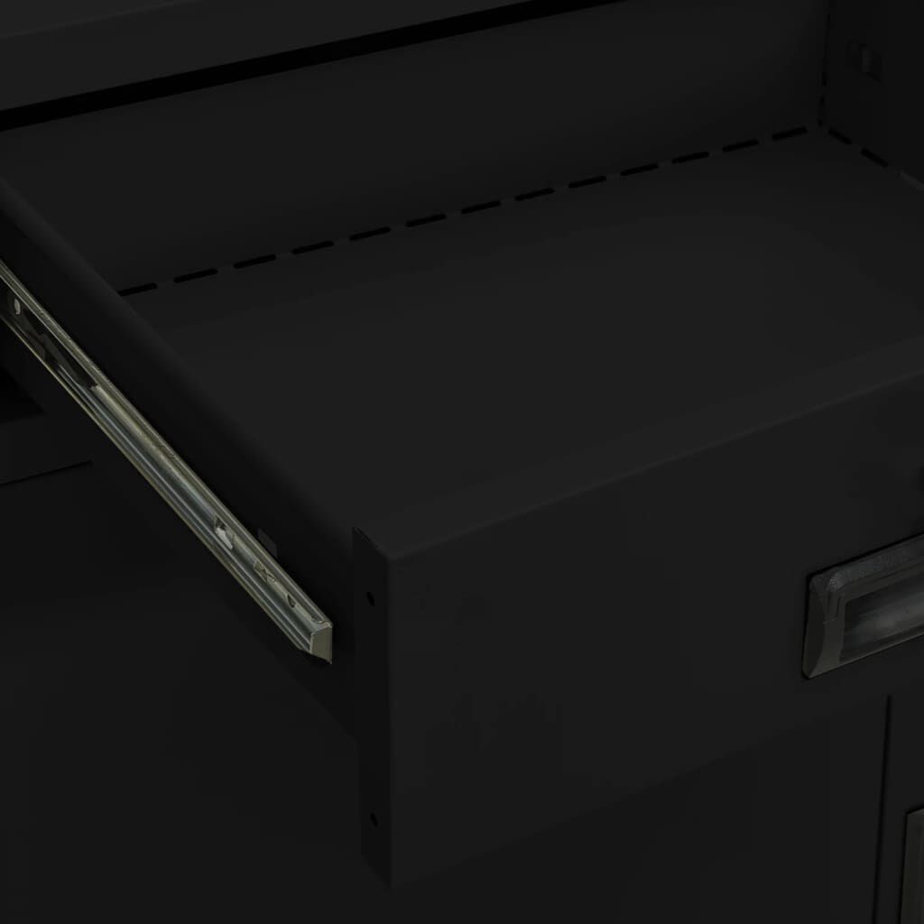 vidaXL Ντουλάπα Γραφείου Μαύρη 90 x 40 x 102 εκ. Ατσάλινη