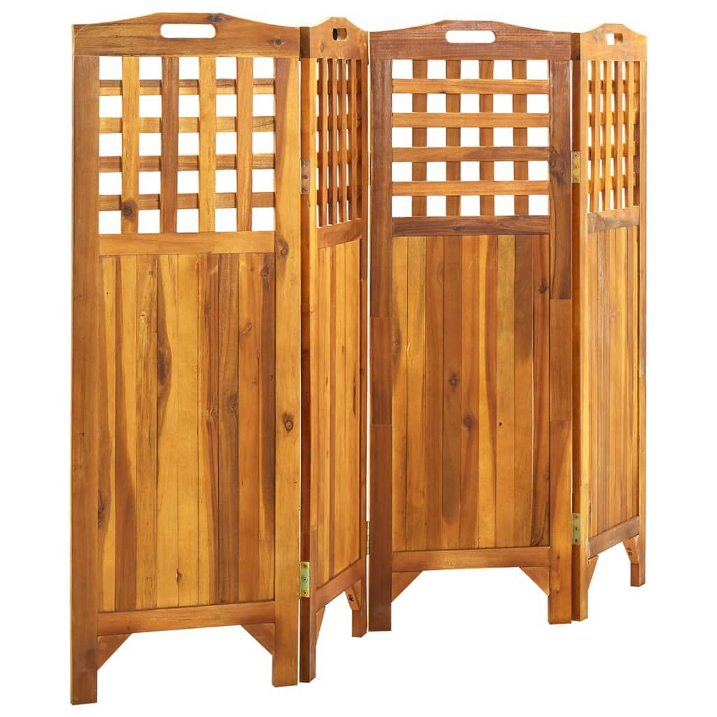 vidaXL Διαχωριστικό Δωματίου 4 Πάνελ 161x2x120 εκ. Μασίφ Ξύλο Ακακίας
