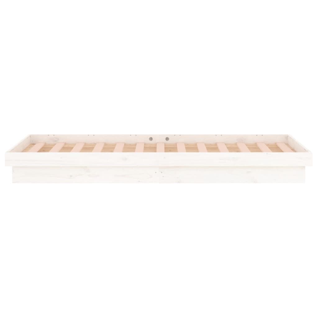 vidaXL Πλαίσιο Κρεβατιού με LED Λευκό 90 x 200 εκ. από Μασίφ Ξύλο