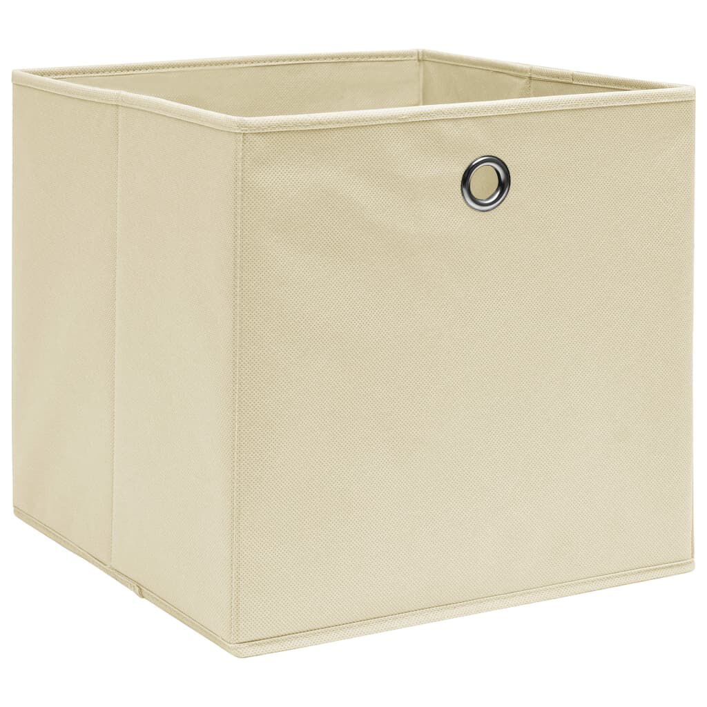 vidaXL Κουτιά Αποθήκευσης 4 τεμ. Κρεμ 28x28x28 εκ. Ύφασμα Non-woven